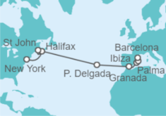 Itinerario del Crucero Desde Nueva York a Barcelona - NCL Norwegian Cruise Line