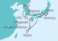Itinerario del Crucero Osaka, Jeju, Nagoya y Monte Fuji - NCL Norwegian Cruise Line