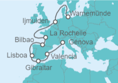 Itinerario del Crucero Holanda, España, Portugal, Gibraltar - MSC Cruceros