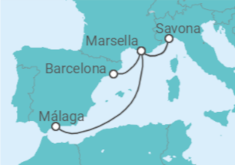 Itinerario del Crucero De Barcelona a Málaga - Costa Cruceros