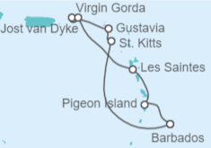 Itinerario del Crucero Guadalupe, Islas Vírgenes - Reino Unido - WindStar Cruises