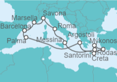 Itinerario del Crucero Mediterráneo al completo - Costa Cruceros
