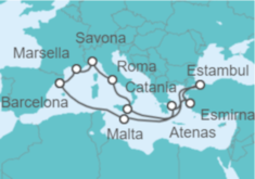 Itinerario del Crucero El viaje de las mil maravillas II - Costa Cruceros