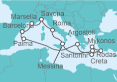 Itinerario del Crucero Mediterráneo al completo - Costa Cruceros