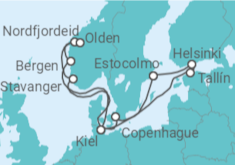 Itinerario del Crucero Estonia, Finlandia, Suecia, Alemania, Noruega - MSC Cruceros
