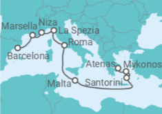 Itinerario del Crucero Francia, Italia, Malta, Grecia - Celebrity Cruises