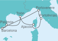 Itinerario del Crucero España, Francia - Seabourn