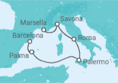 Itinerario del Crucero España, Italia - Costa Cruceros