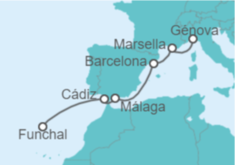 Itinerario del Crucero Francia, España - MSC Cruceros