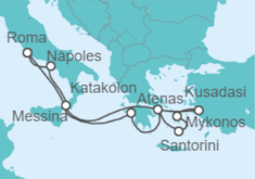 Itinerario del Crucero Mediterráneo e Islas Griegas - Carnival Cruise Line