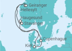 Itinerario del Crucero Tierra de los Vikingos  - Costa Cruceros