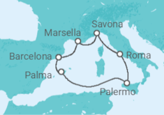 Itinerario del Crucero Un viaje hacia el color azul 2025 - Costa Cruceros