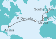 Itinerario del Crucero Desde Southampton (Londres) a Miami - NCL Norwegian Cruise Line