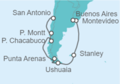 Itinerario del Crucero Desde San Antonio (Santiago de Chile) a Buenos Aires (Argentina) - Holland America Line