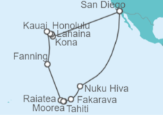 Itinerario del Crucero Hawai, Tahiti y Marquesas - Holland America Line