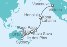 Itinerario del Crucero Cruzando el Pacífico Sur - Holland America Line