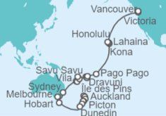 Itinerario del Crucero Nueva Zelanda y Pacífico Sur - Holland America Line