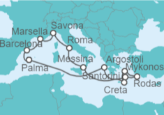 Itinerario del Crucero Francia, Italia, Grecia, España - Costa Cruceros