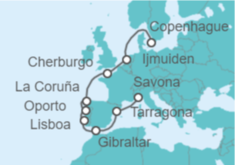 Itinerario del Crucero Holanda, Francia, España, Portugal, Gibraltar - Costa Cruceros
