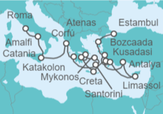 Itinerario del Crucero Desde Civitavecchia (Roma) a Estambul (Turquía) - Oceania Cruises