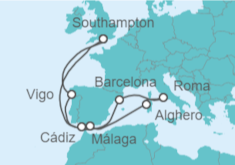 Itinerario del Crucero Lo más destacado del Mediterráneo - Cunard