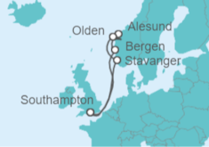 Itinerario del Crucero Fiordos Noruegos - Cunard