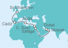 Itinerario del Crucero De Dubái a Londres  - Cunard