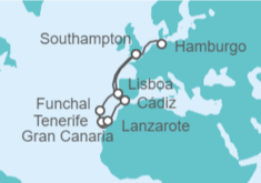 Itinerario del Crucero De Hamburgo a Londres - Cunard