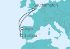 Itinerario del Crucero Lisboa y Vigo desde Londres - Cunard