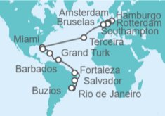 Itinerario del Crucero De Hamburgo a Río de Janeiro - Cunard