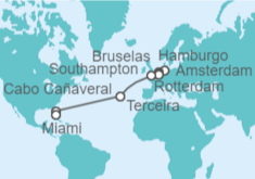 Itinerario del Crucero Transatlántico desde Hamburgo y Paises Bajos - Cunard