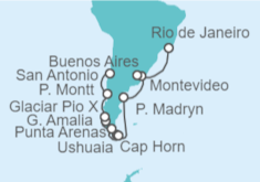 Itinerario del Crucero De Río de Janeiro a San Antonio  - Cunard