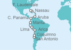 Itinerario del Crucero De Santiago de Chile a Miami - Cunard