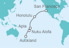 Itinerario del Crucero De San Francisco a Auckland - Cunard