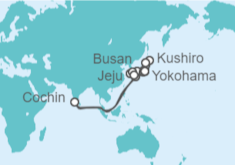 Itinerario del Crucero Japón, Corea Del Sur e India - Cunard