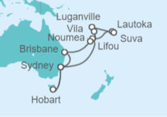 Itinerario del Crucero Pacífico Sur y Australia - Cunard