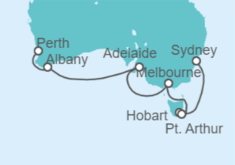 Itinerario del Crucero Sur de Australia - Cunard