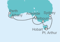 Itinerario del Crucero Sur de Australia - Cunard