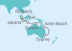 Itinerario del Crucero Australia e Indonesia - Cunard