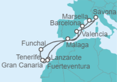 Itinerario del Crucero Islas Canarias - Costa Cruceros