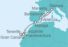 Itinerario del Crucero Islas Canarias - Costa Cruceros