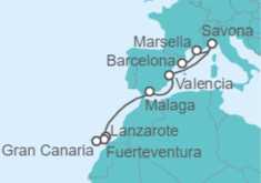 Itinerario del Crucero Islas Canarias - Costa Cruceros