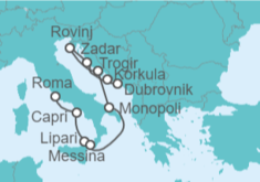 Itinerario del Crucero Desde Civitavecchia (Roma) a Dubrovnik (Croacia) - Hapag-Lloyd Cruises