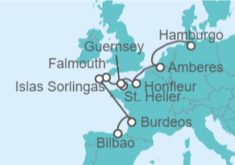 Itinerario del Crucero Francia, Guernsey, Reino Unido, España - Hapag-Lloyd Cruises
