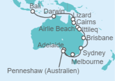 Itinerario del Crucero Desde Benoa (Bali, Indonesia) a Melbourne (Australia) - Hapag-Lloyd Cruises