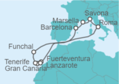 Itinerario del Crucero Islas Canarias - Costa Cruceros