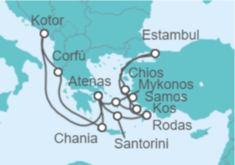 Itinerario del Crucero Grecia, Turquía, Montenegro - Celestyal Cruises