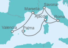 Itinerario del Crucero Francia, Italia - Costa Cruceros