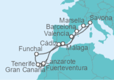 Itinerario del Crucero Islas Canarias - Costa Cruceros