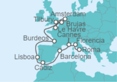 Itinerario del Crucero Europa: Italia, Francia, España e Inglaterra - NCL Norwegian Cruise Line